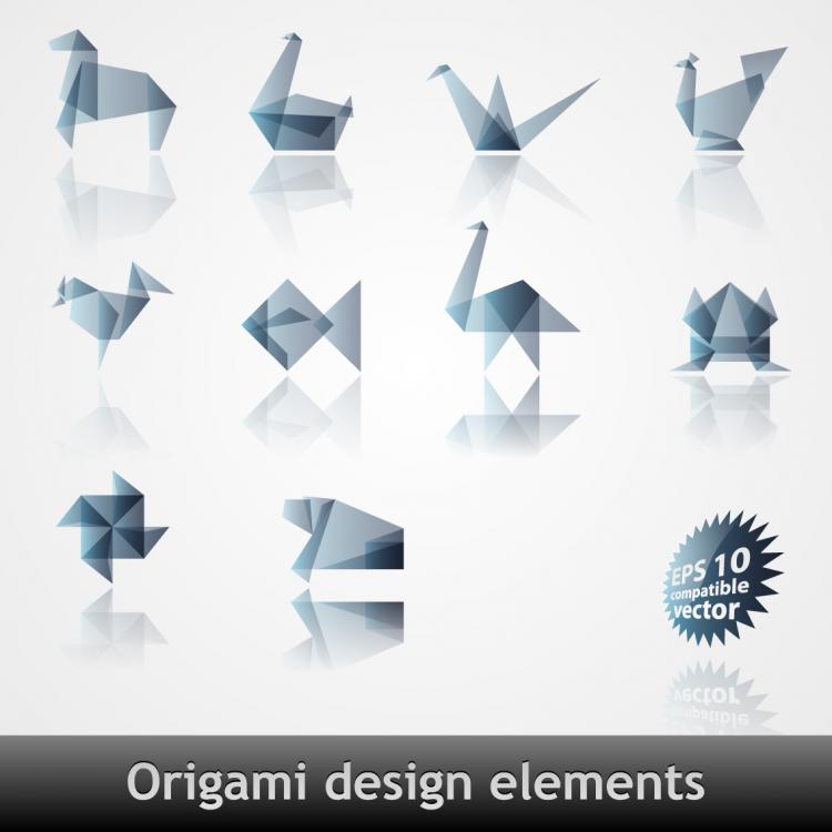 free vector Origami effect pattern vector